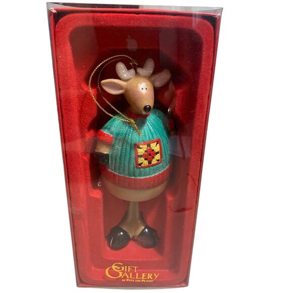 Gift Gallery By Fitz and Floyd Bell Reindeer Christmas Ornament 7" NOS - Picture 1 of 4